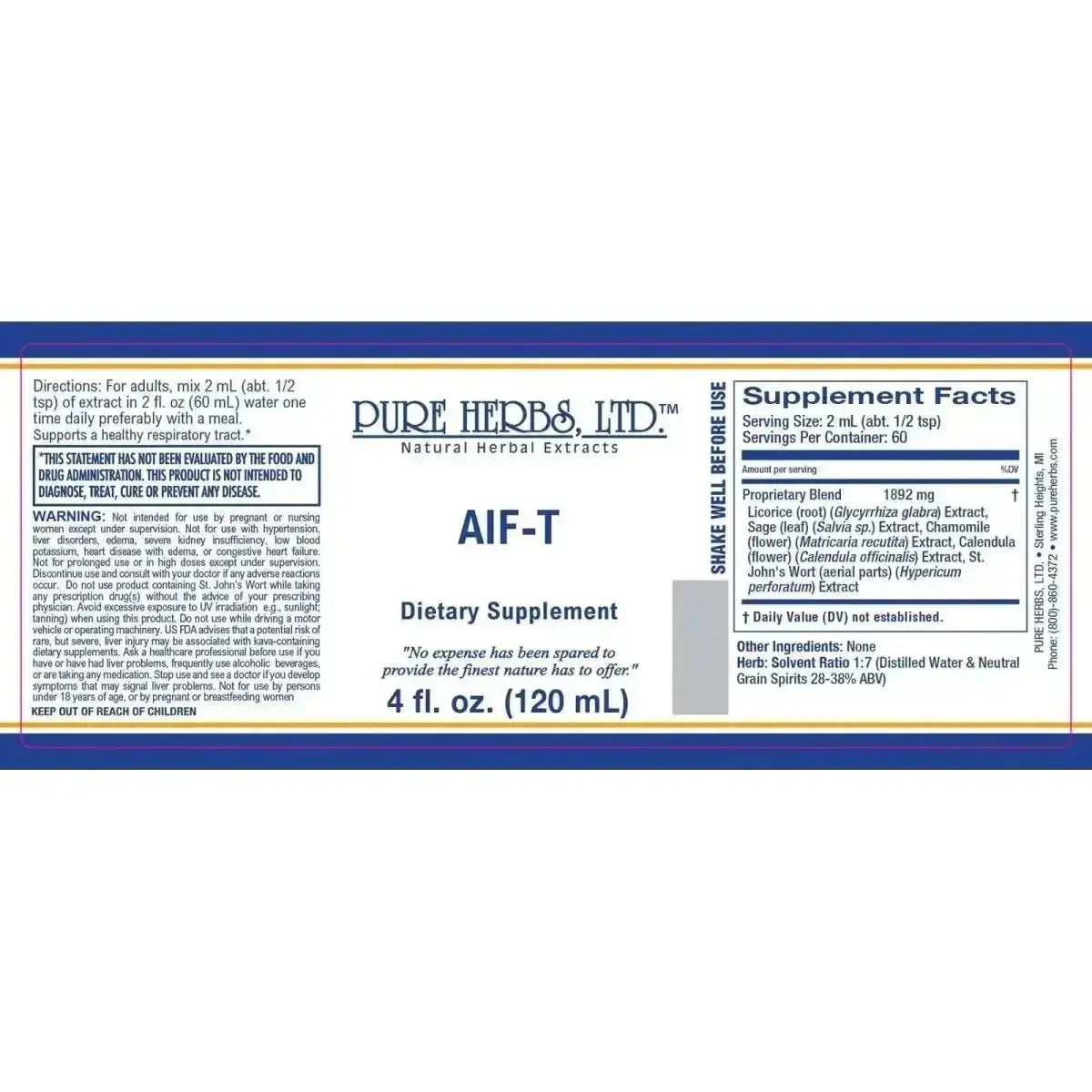 AIF - T Herbal Tincture for Skin, Digestion & Stress Relief - Futures ETC Tincture
