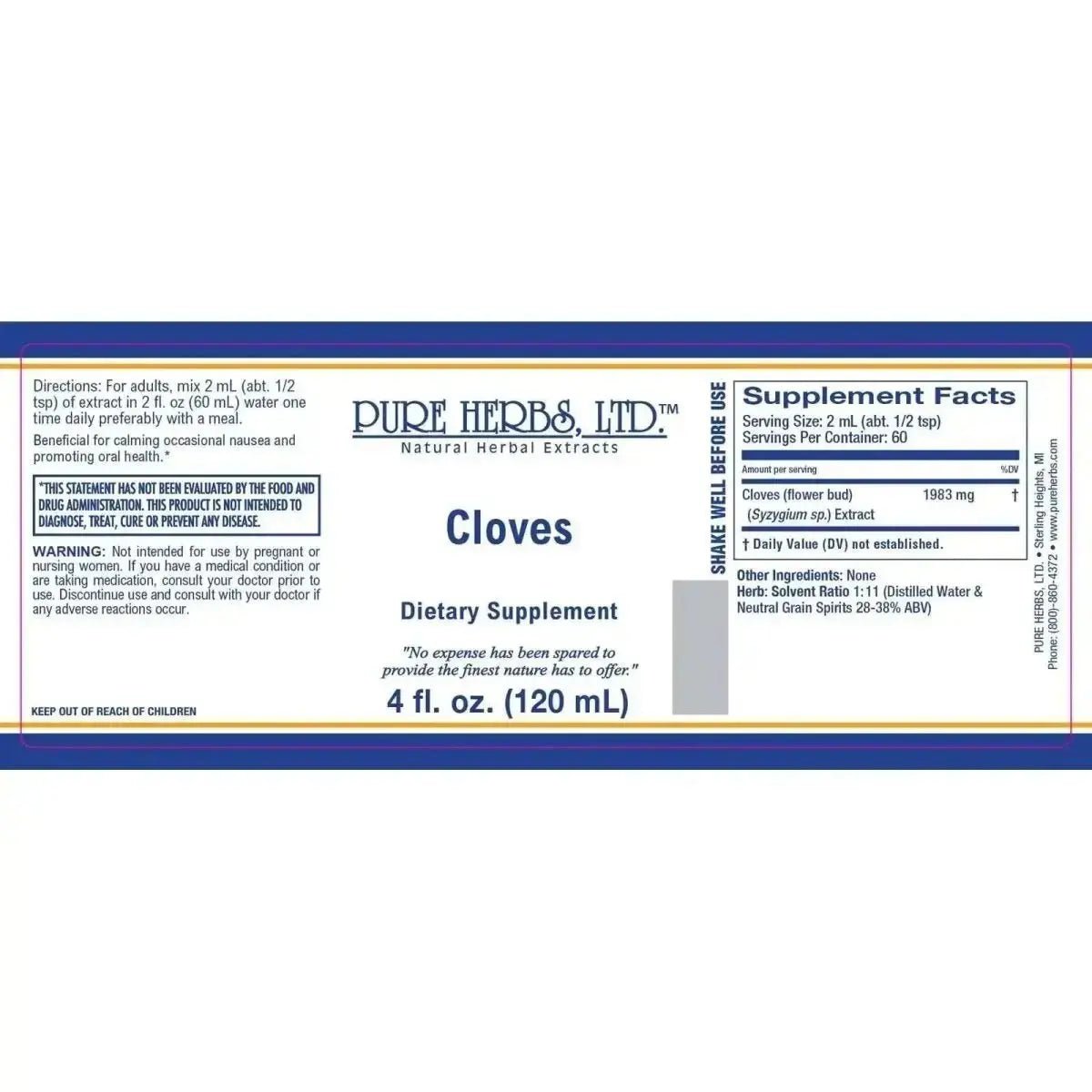 Cloves (Syzygium aromaticum) for Oral, Digestive & Immune Health - Futures ETC Tincture