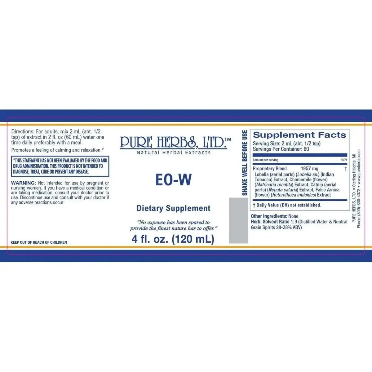 EO - W (Arnica, Catnip, Chamomile, Indian Tobacco) - Futures ETC Tincture