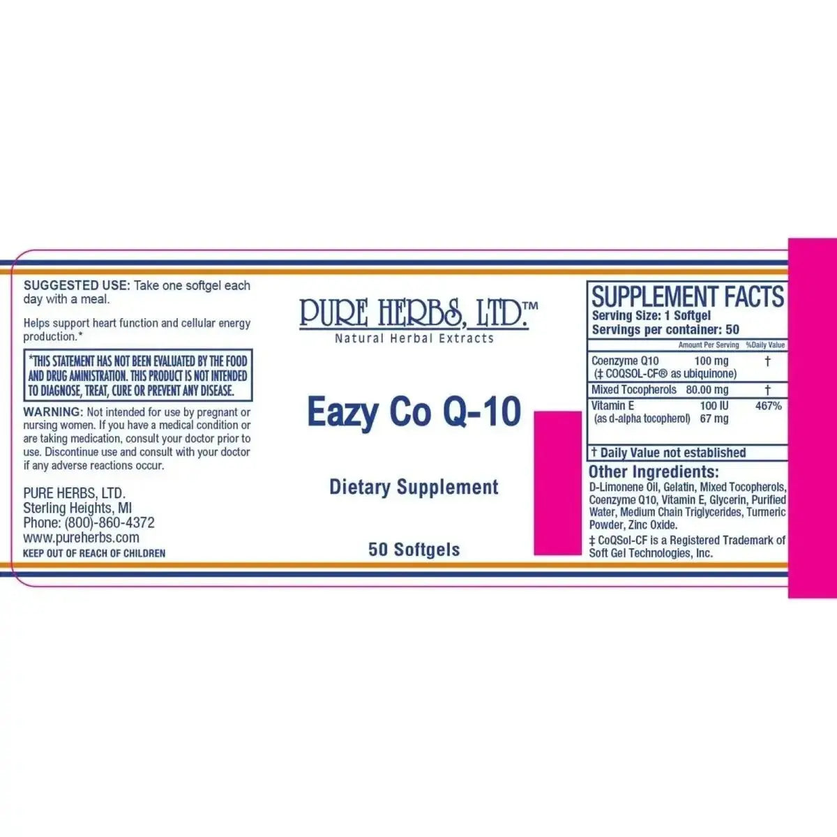 Eazy CoQ10 (softgels 50 ct) (100mg Coenzyme Q10) - Futures ETC Tincture