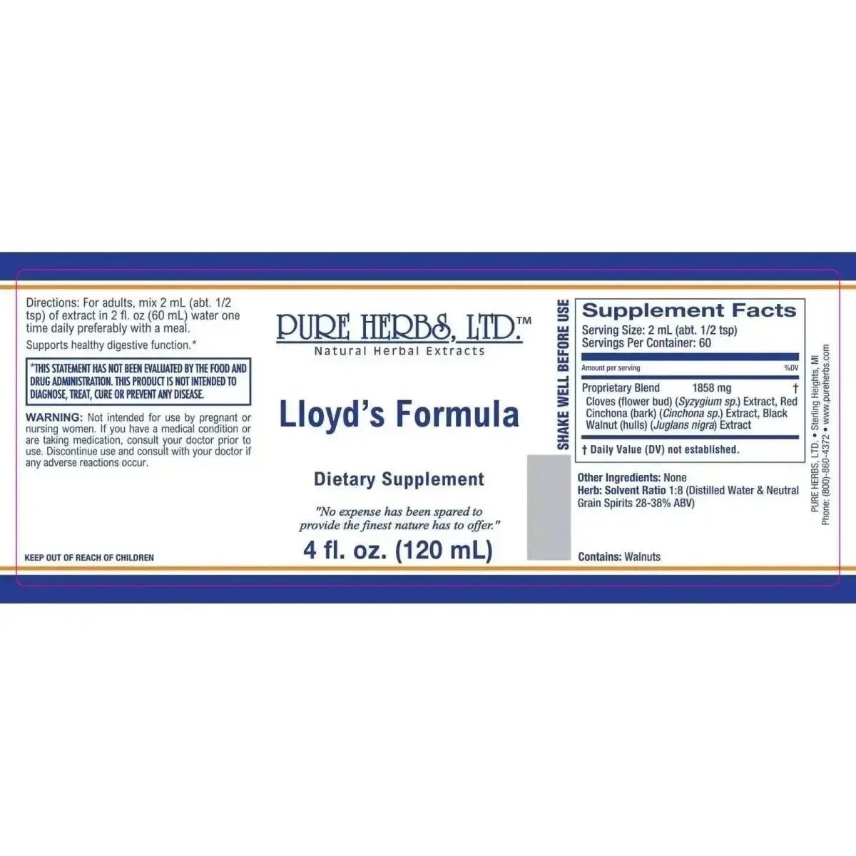 LLOYD'S FORMULA (Cinchona Bark, Cloves, Black Walnut Hulls) - Futures ETC Tincture