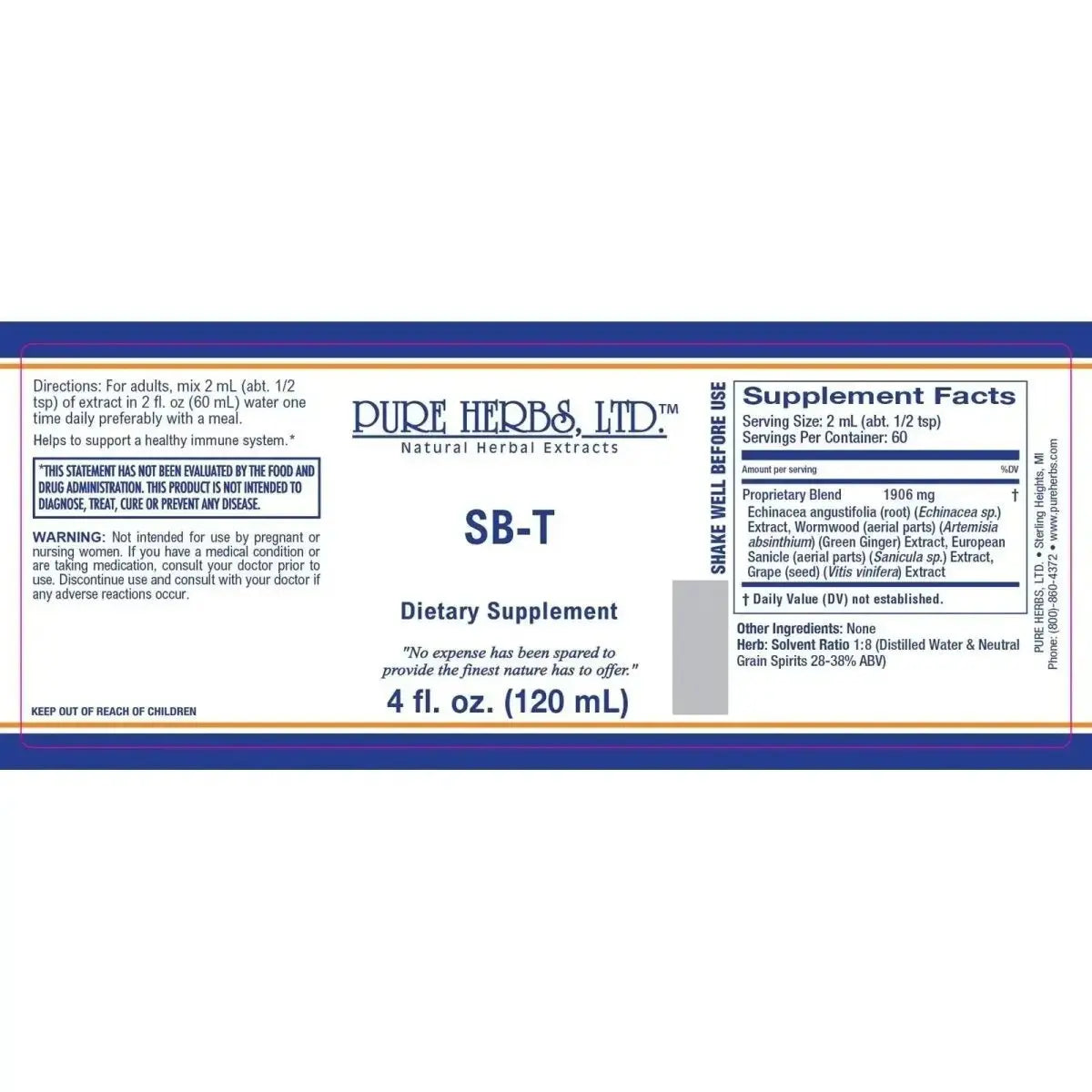 SB - T (Echinacea, Grape Seed, Green Ginger, Sanicle) - Futures ETC Tincture