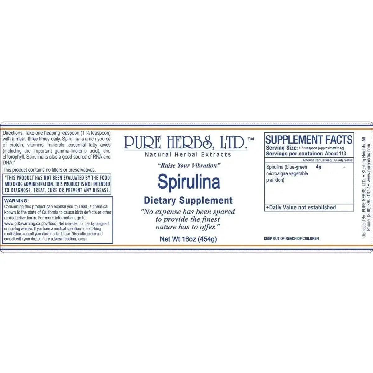 Spirulina (liquid, capsules 200 ct and bulk powder) - Futures ETC Tincture