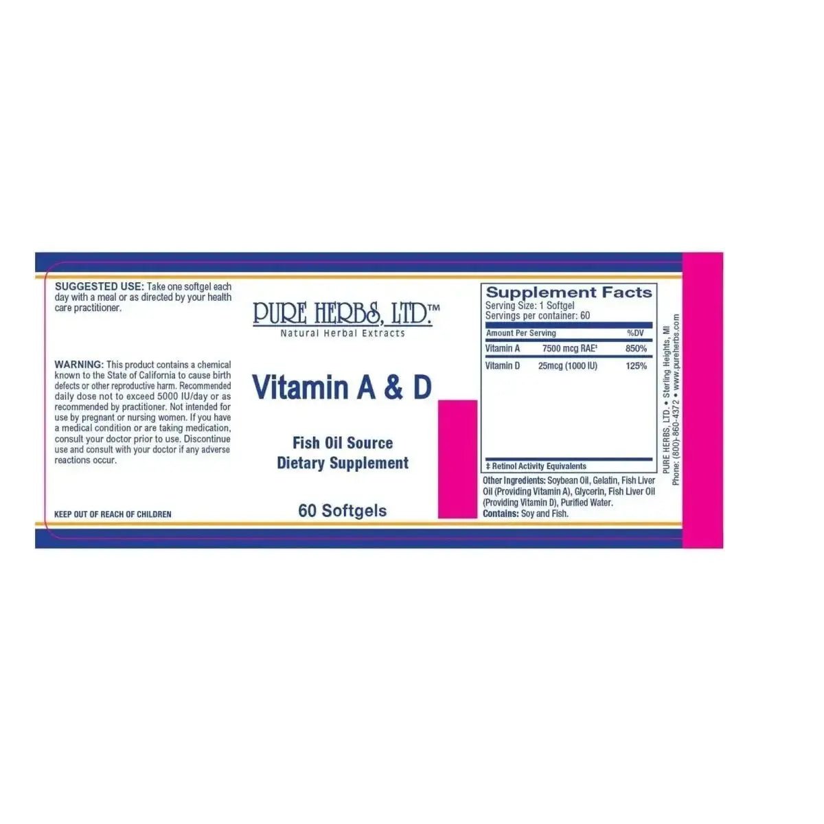Vitamin A & D (Softgels 60CT) - Futures ETC Tincture