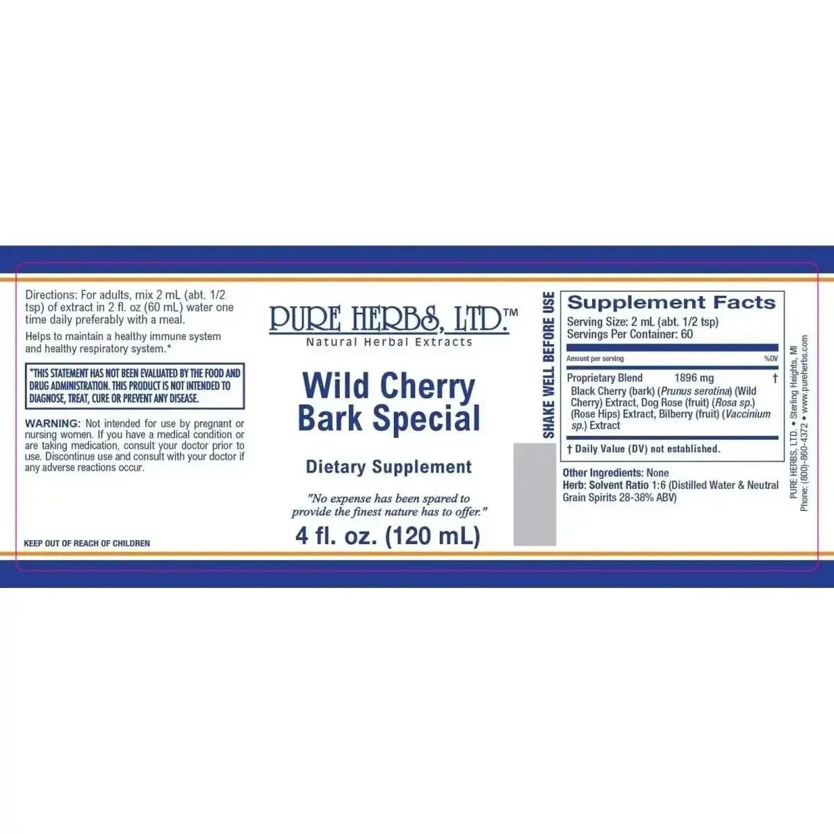 Wild Cherry Bark "Special" (Bilberry, Wild Cherry Bark, Wild Rose Hips) - Futures ETC Tincture