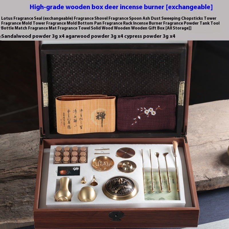 Traditional Copper Incense Burner Set | Complete Aromatherapy & Meditation Tool Kit