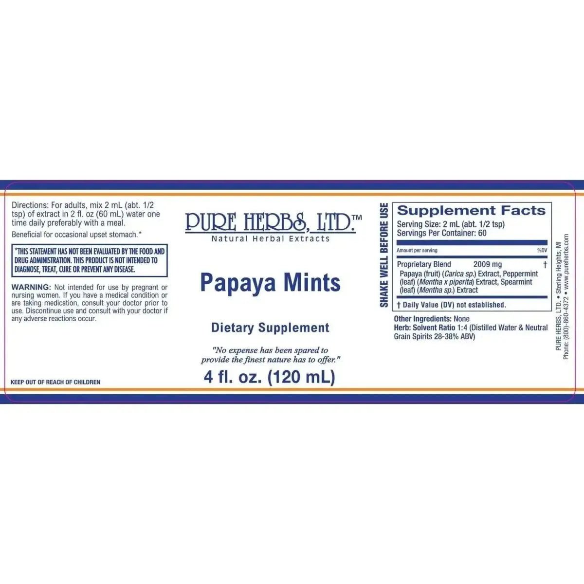 Papaya Mints (Papaya, Peppermint Leaf, Spearmint Leaf) - Futures ETC Tincture