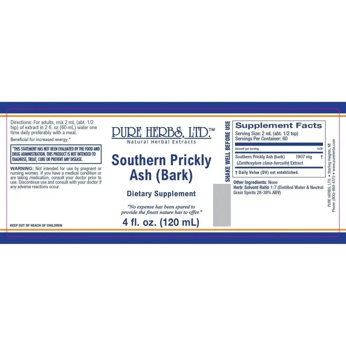 Southern Prickly Ash (Zanthoxylum clava - herculis) - Futures ETC Tincture