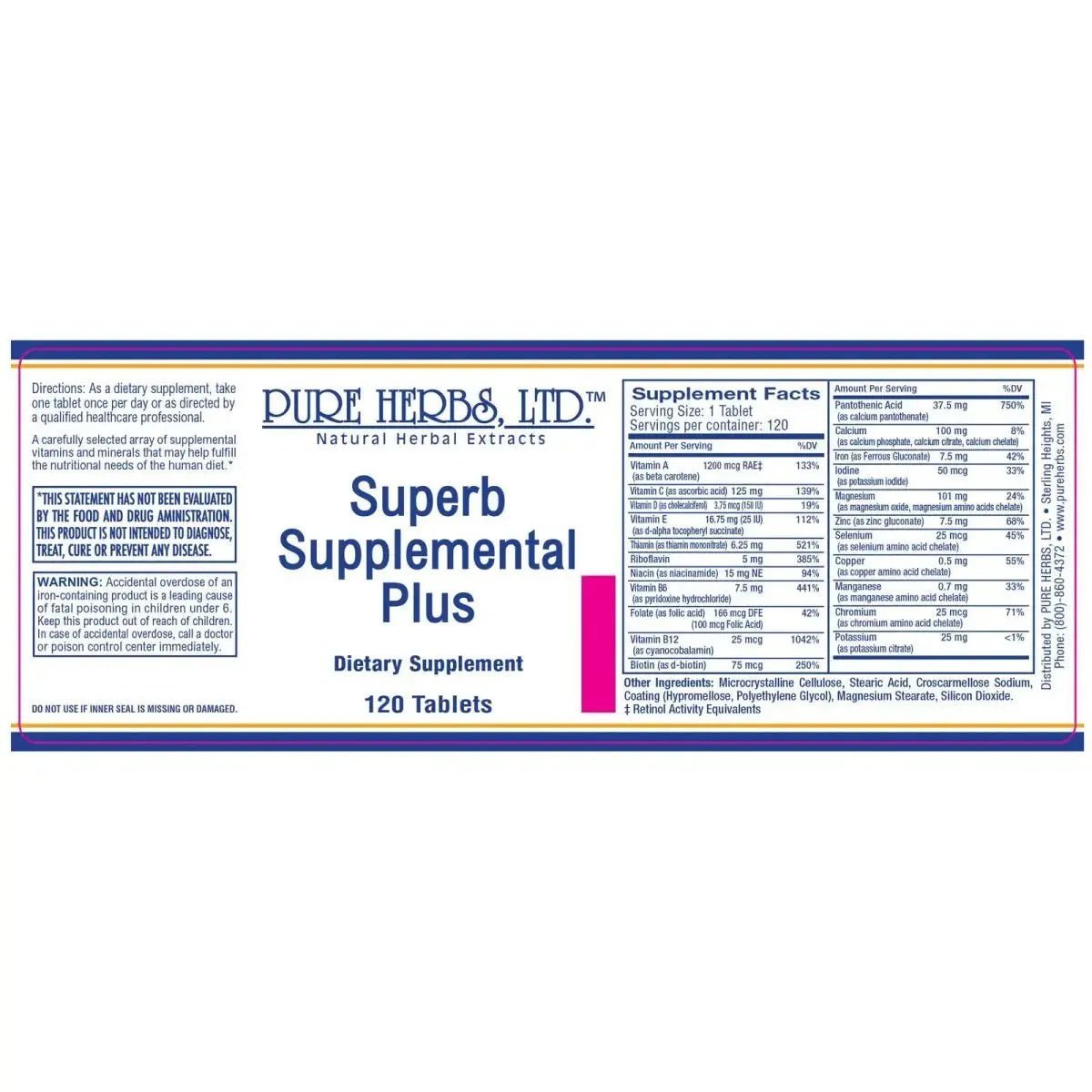 Superb Supplemental Plus (Tablets 120 ct) - Futures ETC Tincture