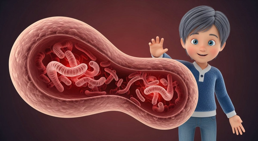 Kid freindly picture of parasites in a cell