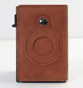 Cartera de cuero fina con protección EMF multifuncional para hombre