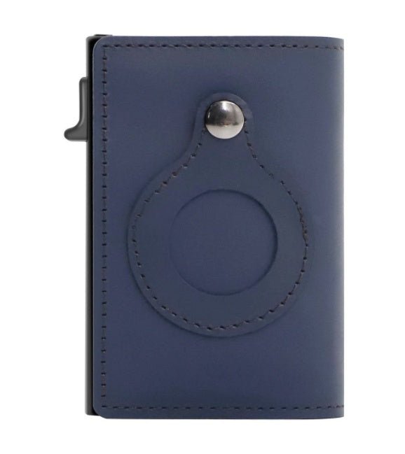 Cartera de cuero fina con protección EMF multifuncional para hombre