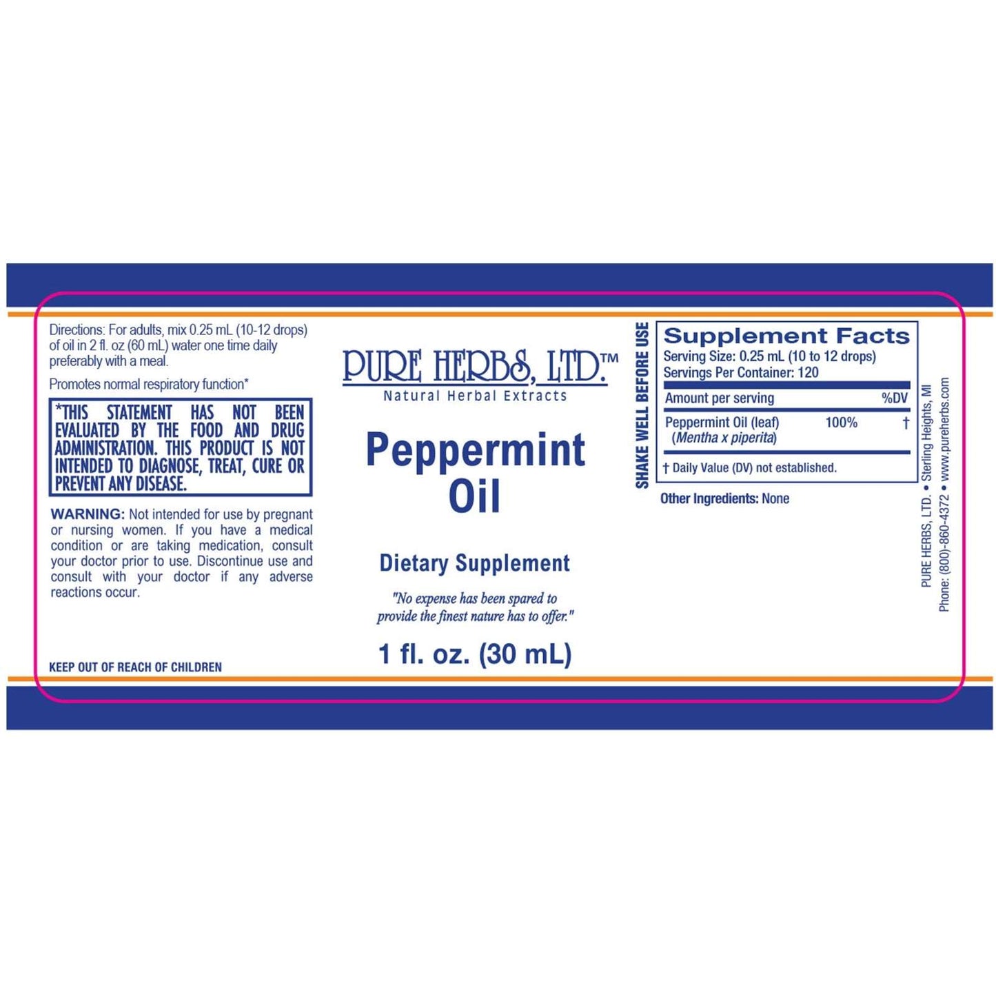 Peppermint Leaf (Mentha piperita) Extract and Oil