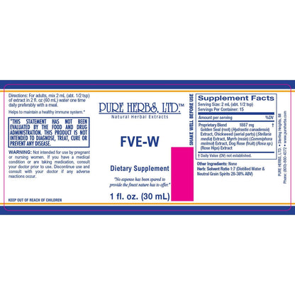 FVE-W (Chickweed, Golden Seal, Myrrh, Wild Rose Hips)