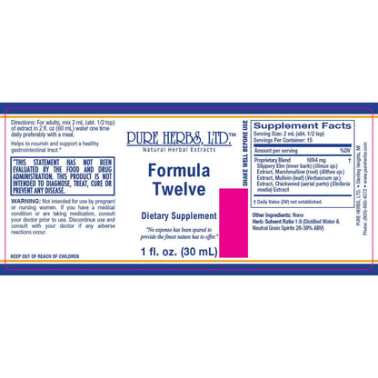 Formula Twelve (Chickweed, Marshmallow, Mullein Leaf, Slippery Elm)