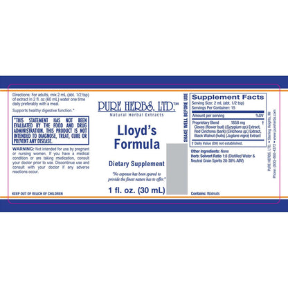 LLOYD'S FORMULA (Cinchona Bark, Cloves, Black Walnut Hulls)