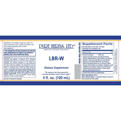 LBR-W (Angelica, Barberry, Bitter Orange, Butcher's Broom, Greasewood, Marshmallow, Senna, Sweet Root, White Oak Bark)