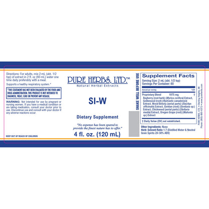 SI-W (Bayberry, Chickweed, Gentian, Golden Seal, Oregon Grape, Wood Betony)