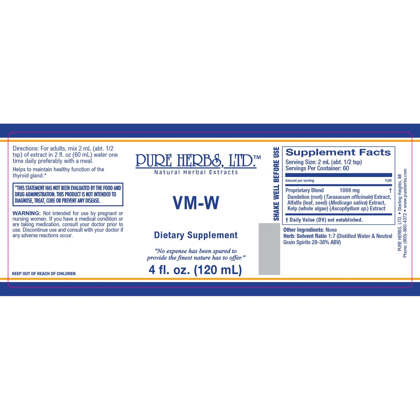 VM-W (Alfalfa, Dandelion Root, Kelp)