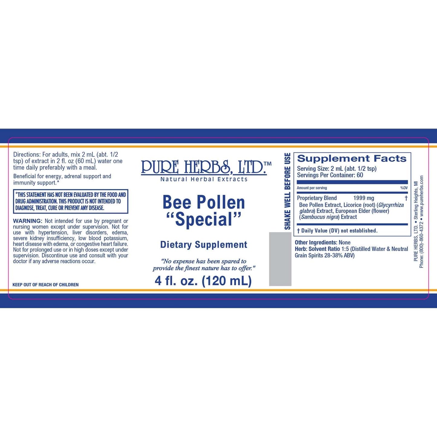 Bee Pollen "Special" (Bee Pollen, Elderberry Flower, Licorice Root)