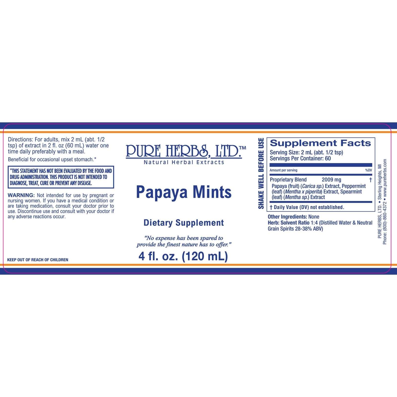 Papaya Mints (Papaya, Peppermint Leaf, Spearmint Leaf)