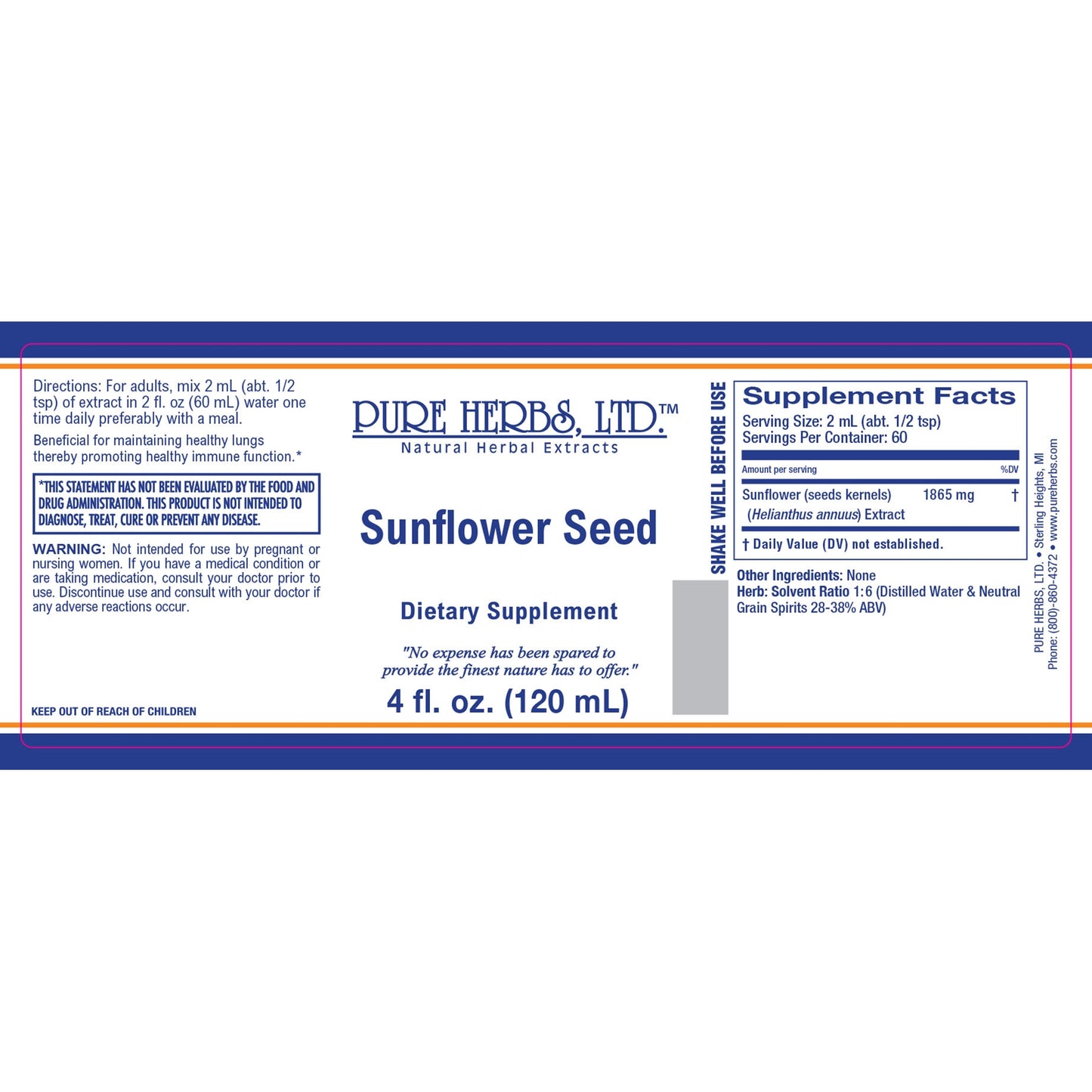 Sunflower Seed (Helianthus annuus)