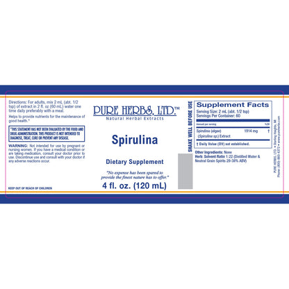 Spirulina (liquid, capsules 200 ct and bulk powder)