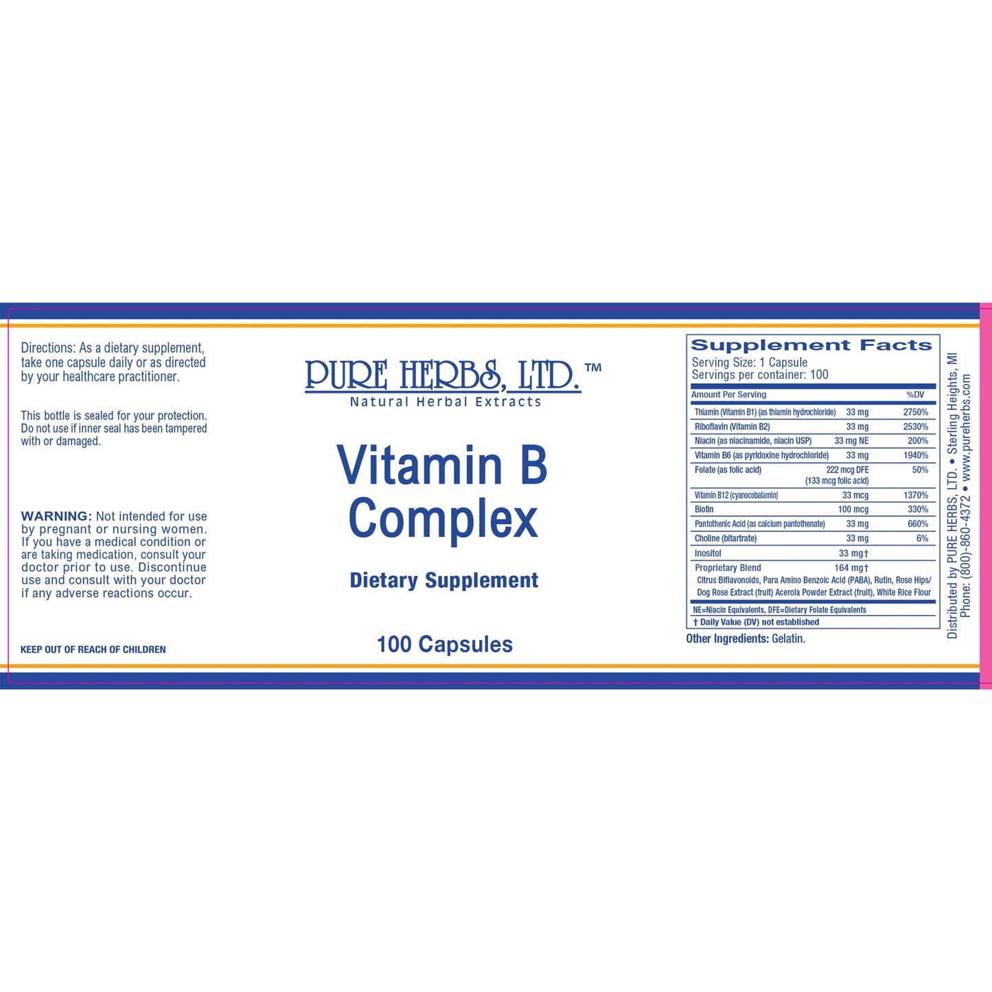 Vitamin B-Complex (Capsules 100ct)