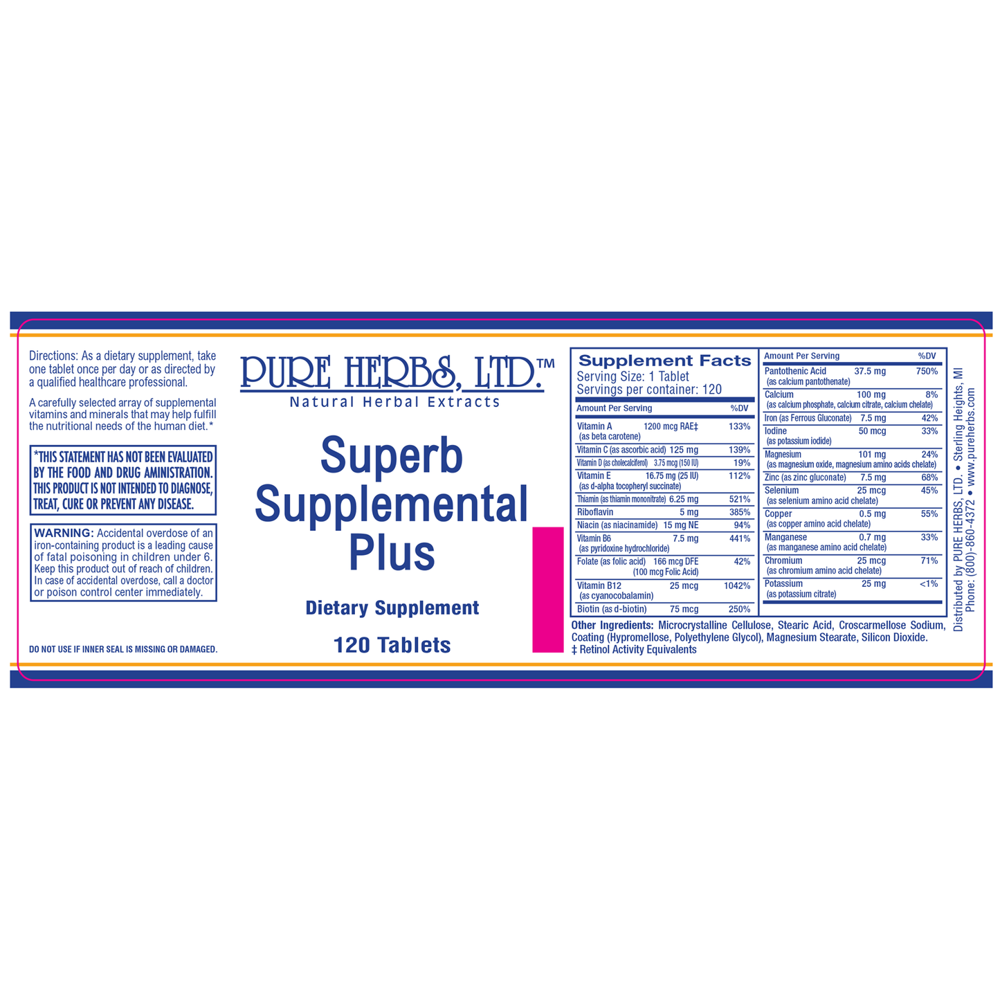 Superb Supplemental Plus (Tablets 120 ct)