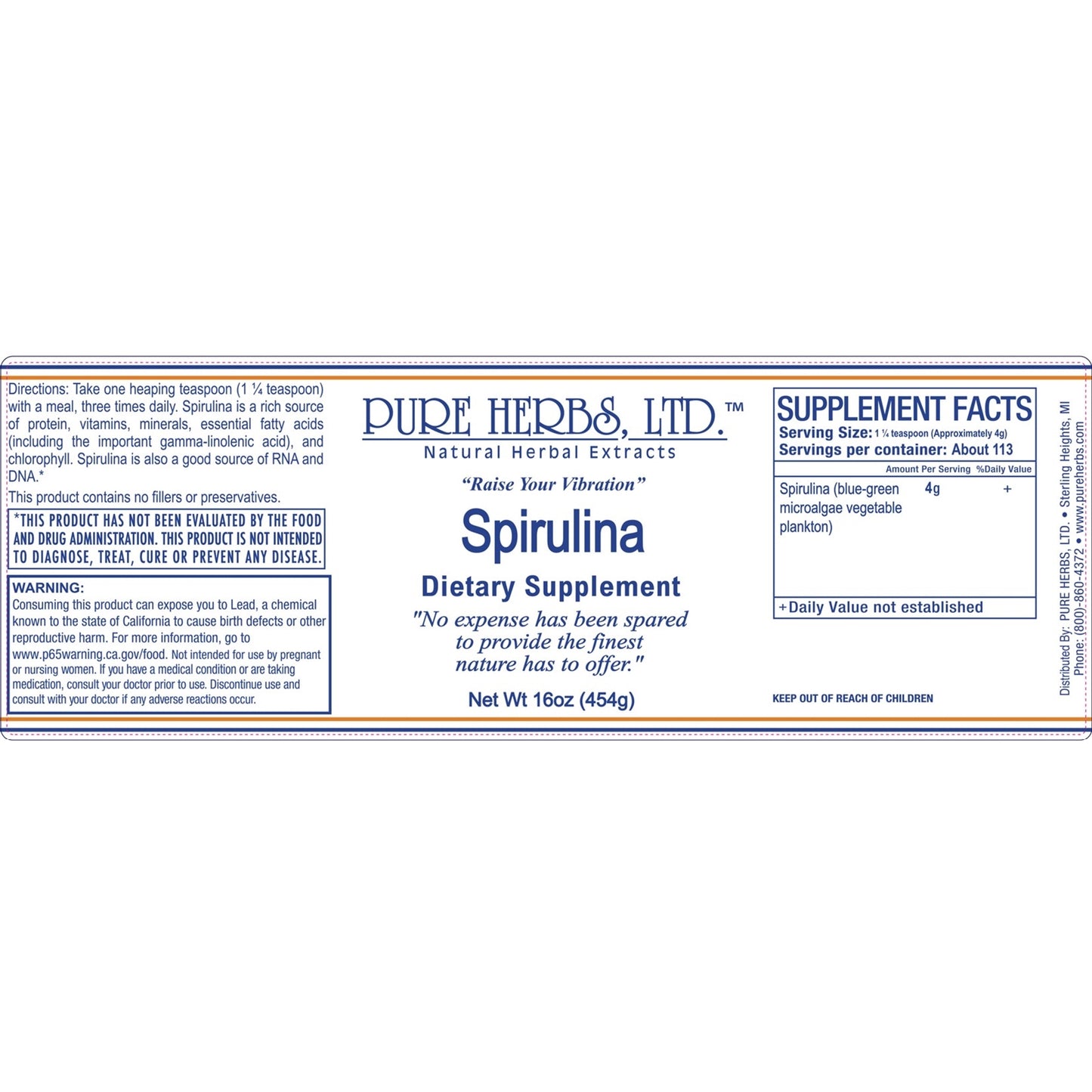 Spirulina (liquid, capsules 200 ct and bulk powder)