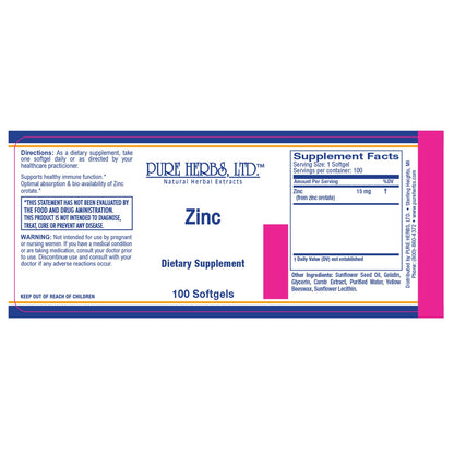 Zinc (Softgels 100 ct)