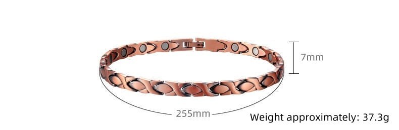 Tobillera magnética de cadena de cobre rojo puro para protección EMF