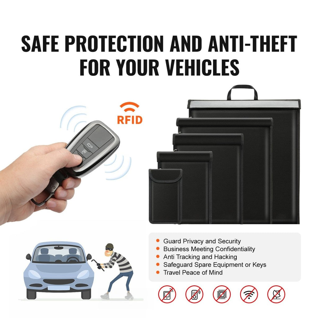 4 Pack Faraday Bag for EMF Protection, Anti-Theft, Anti-Hacking