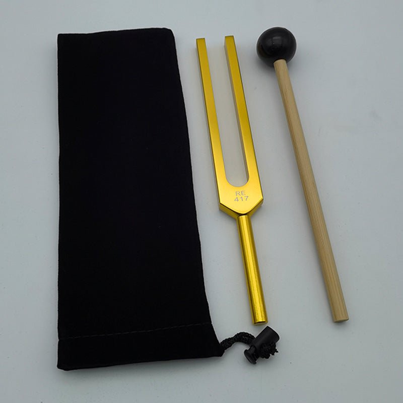 9-Piece Gold Aluminum Alloy Tuning Fork Set for Vibration Therapy