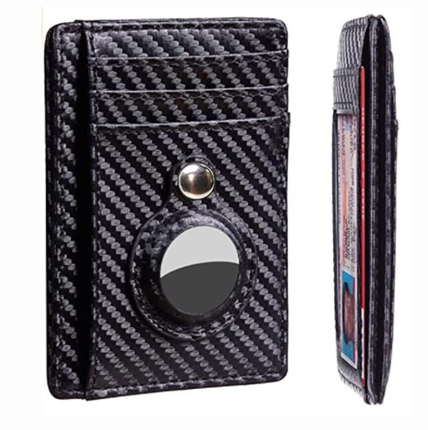Cartera de cuero fina con protección EMF multifuncional para hombre