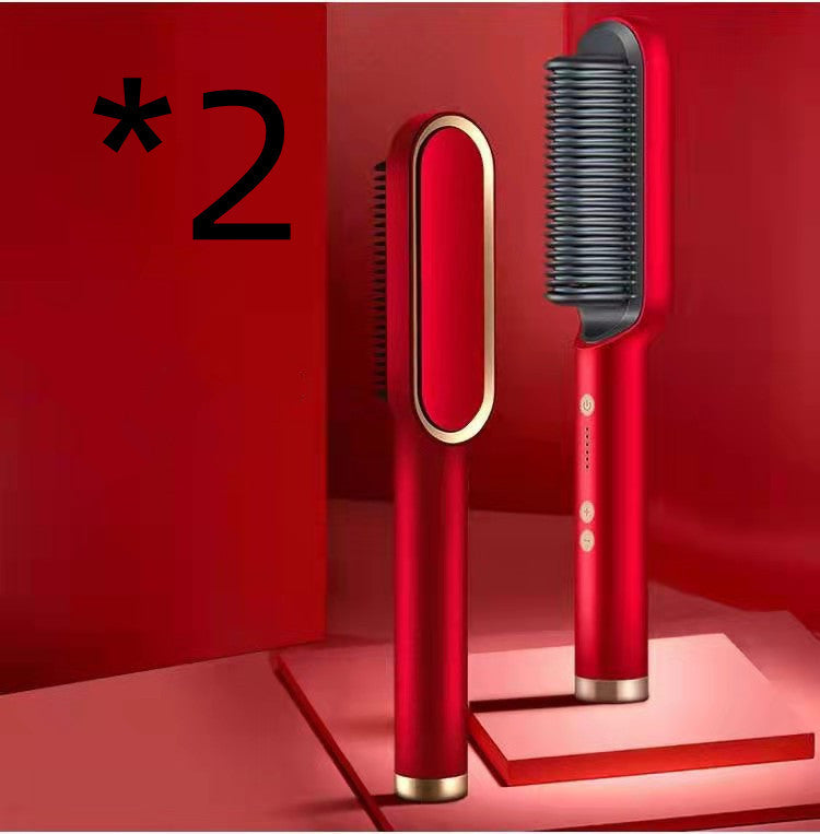 2-in-1 Hair Straightener & Hot Comb with Negative Ion Technology