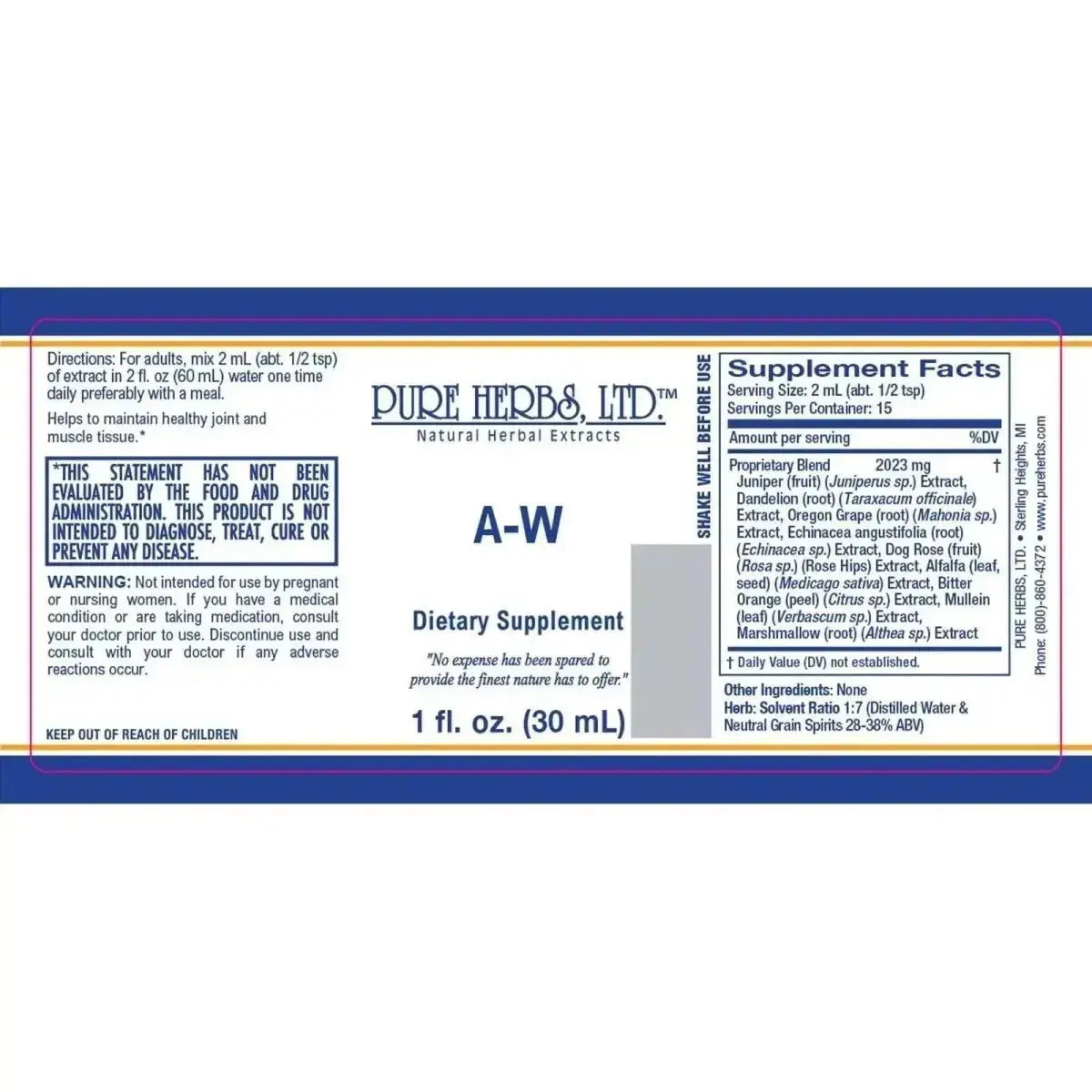 A - W Herbal Blend for Immune & Digestive Support - Futures ETC Tincture