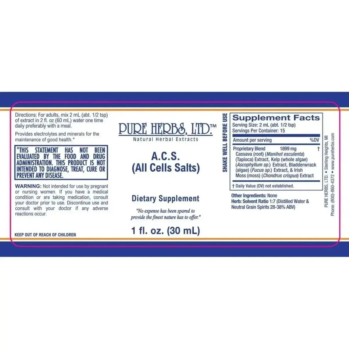 A.C.S. All Cells Salts Tincture | Thyroid & Digestive Support - Futures ETC Tincture