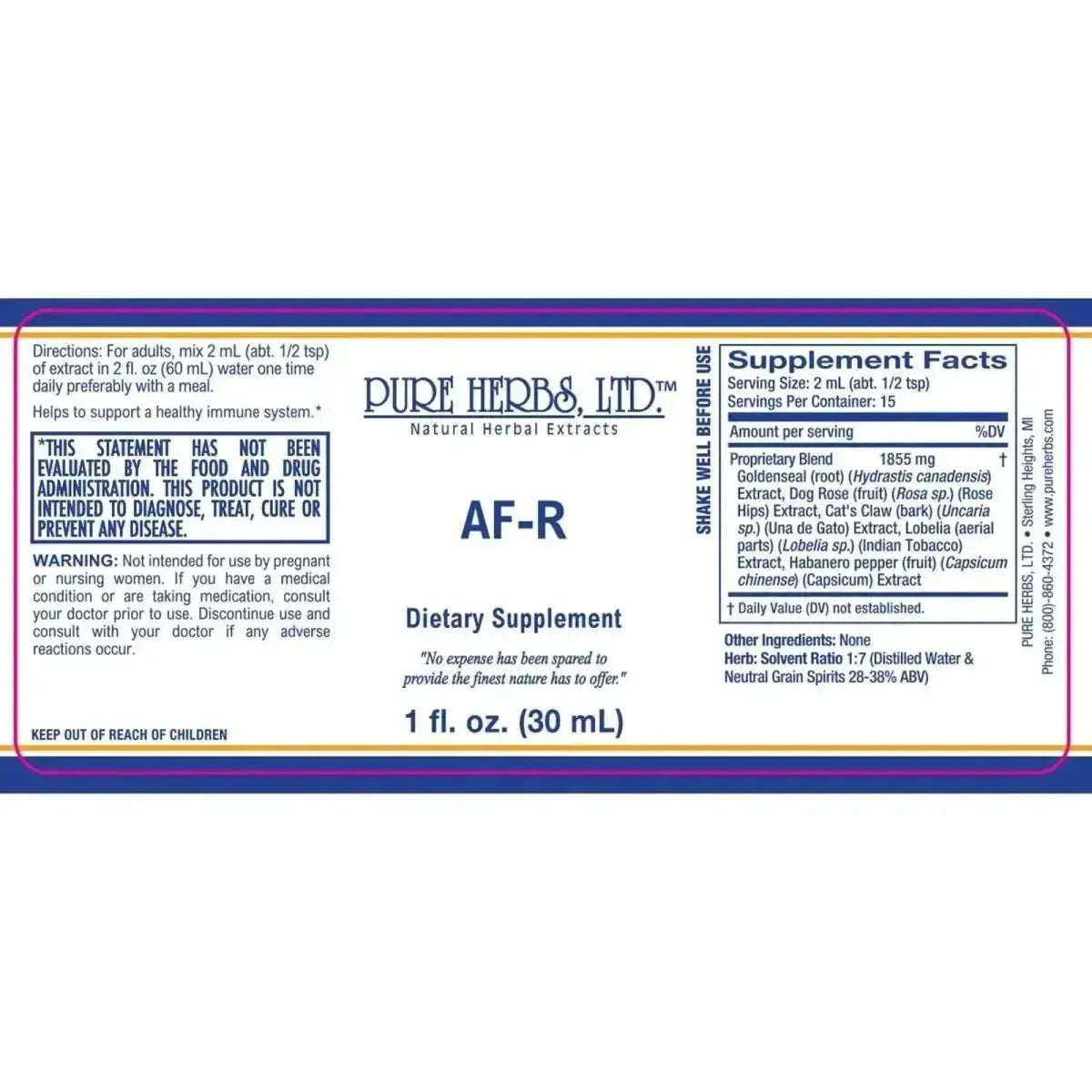 AF - R Herbal Tincture for Immune, Digestive & Pain Relief - Futures ETC Tincture