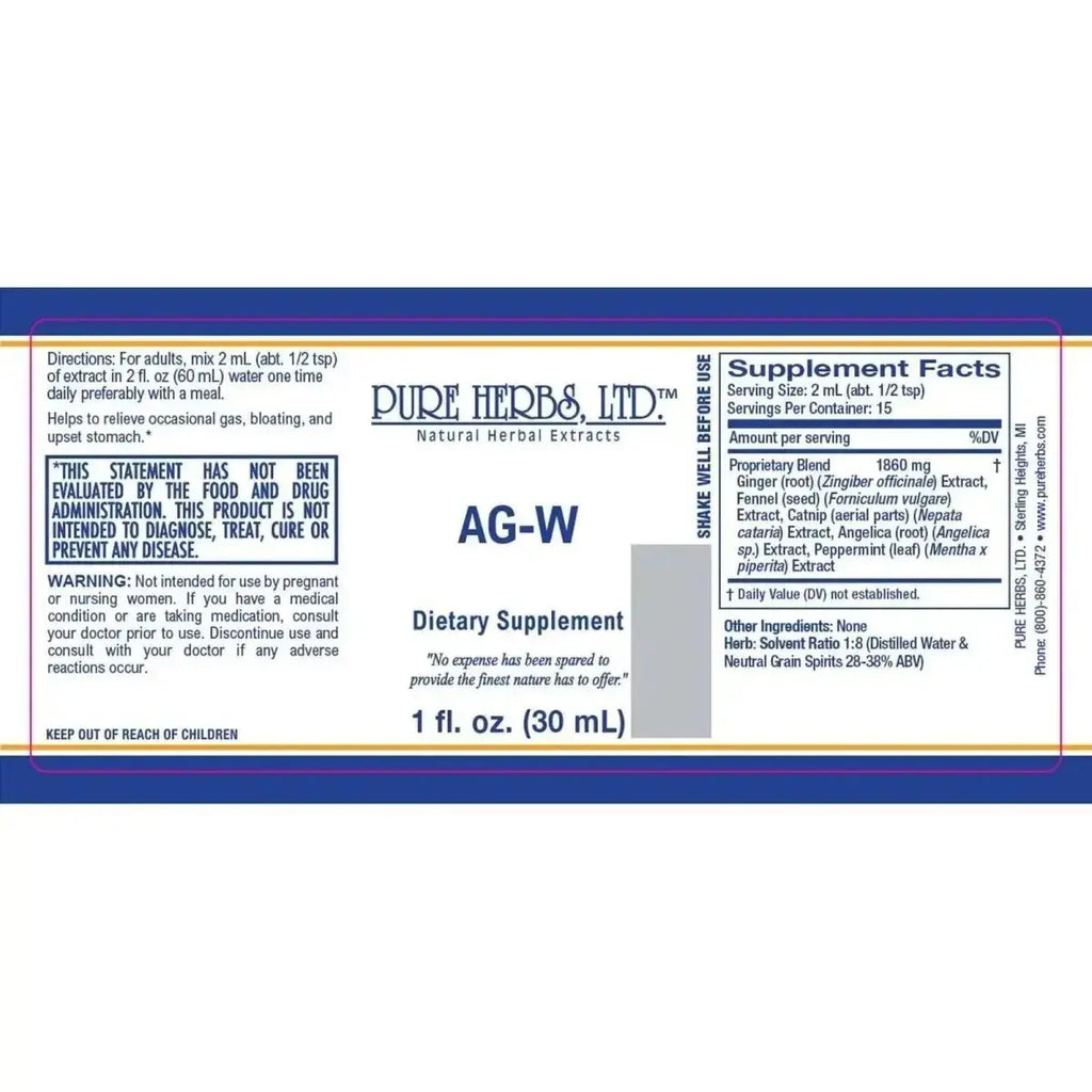 AG - W Herbal Tincture for Digestion, Stress Relief & Immune Support - Futures ETC Tincture