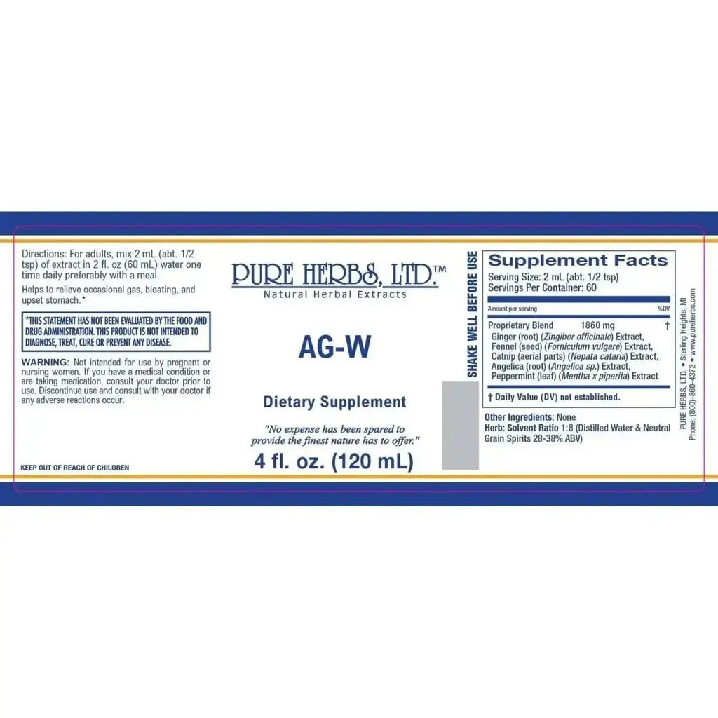 AG - W Herbal Tincture for Digestion, Stress Relief & Immune Support - Futures ETC Tincture