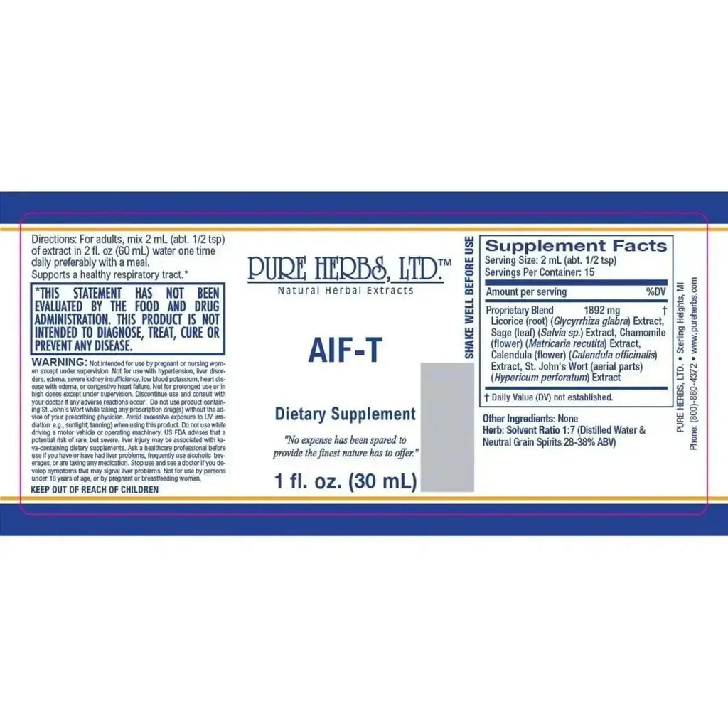 AIF - T Herbal Tincture for Skin, Digestion & Stress Relief - Futures ETC Tincture