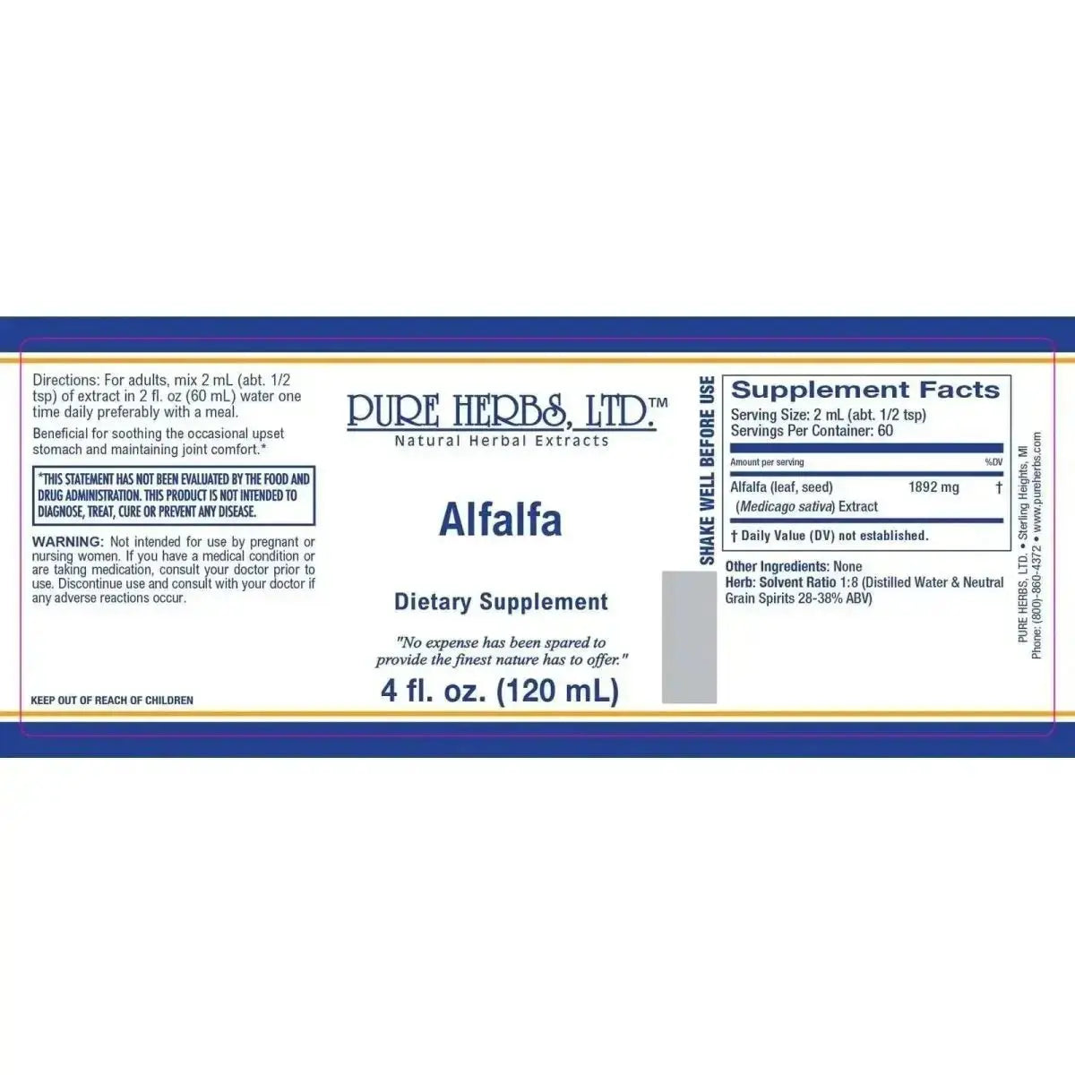 Alfalfa (Medicago sativa) for Digestive & Cholesterol Support - Futures ETC Tincture