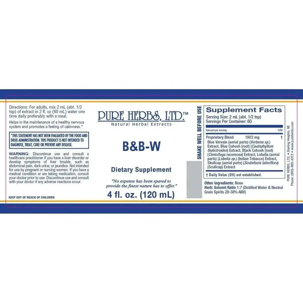 B & B - W Herbal Blend for Hormonal, Nervous System & Pain Relief - Futures ETC Tincture