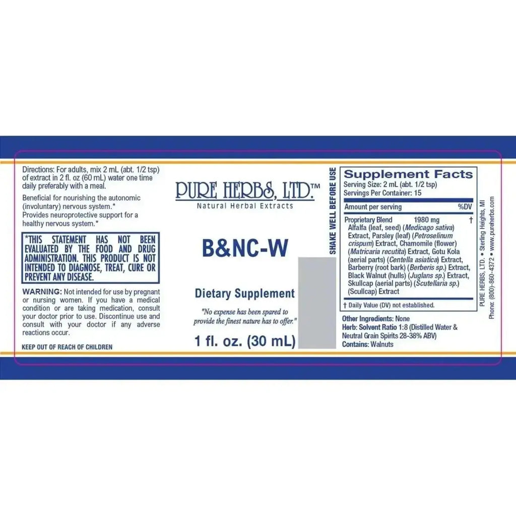B & NC - W Herbal Blend for Detox, Digestive & Skin Health - Futures ETC Tincture