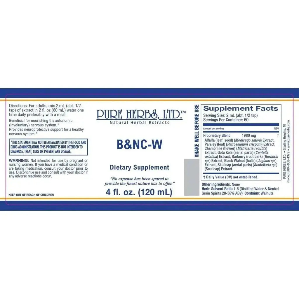 B & NC - W Herbal Blend for Detox, Digestive & Skin Health - Futures ETC Tincture