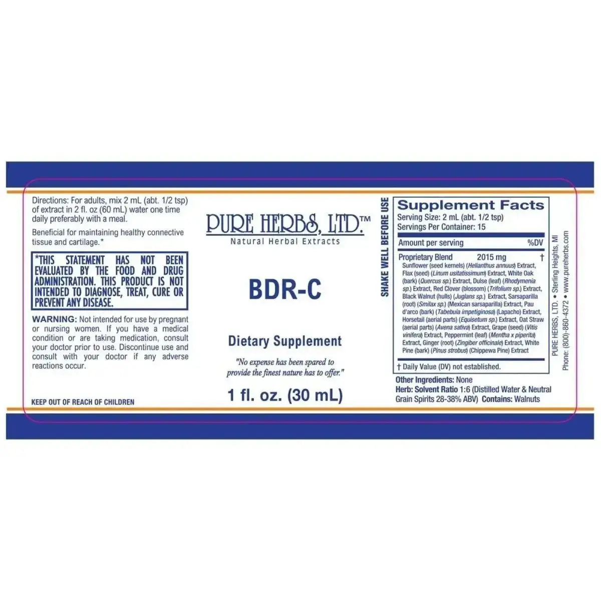 BDR - C Herbal Blend for Detox, Digestive & Immune Support - Futures ETC Tincture