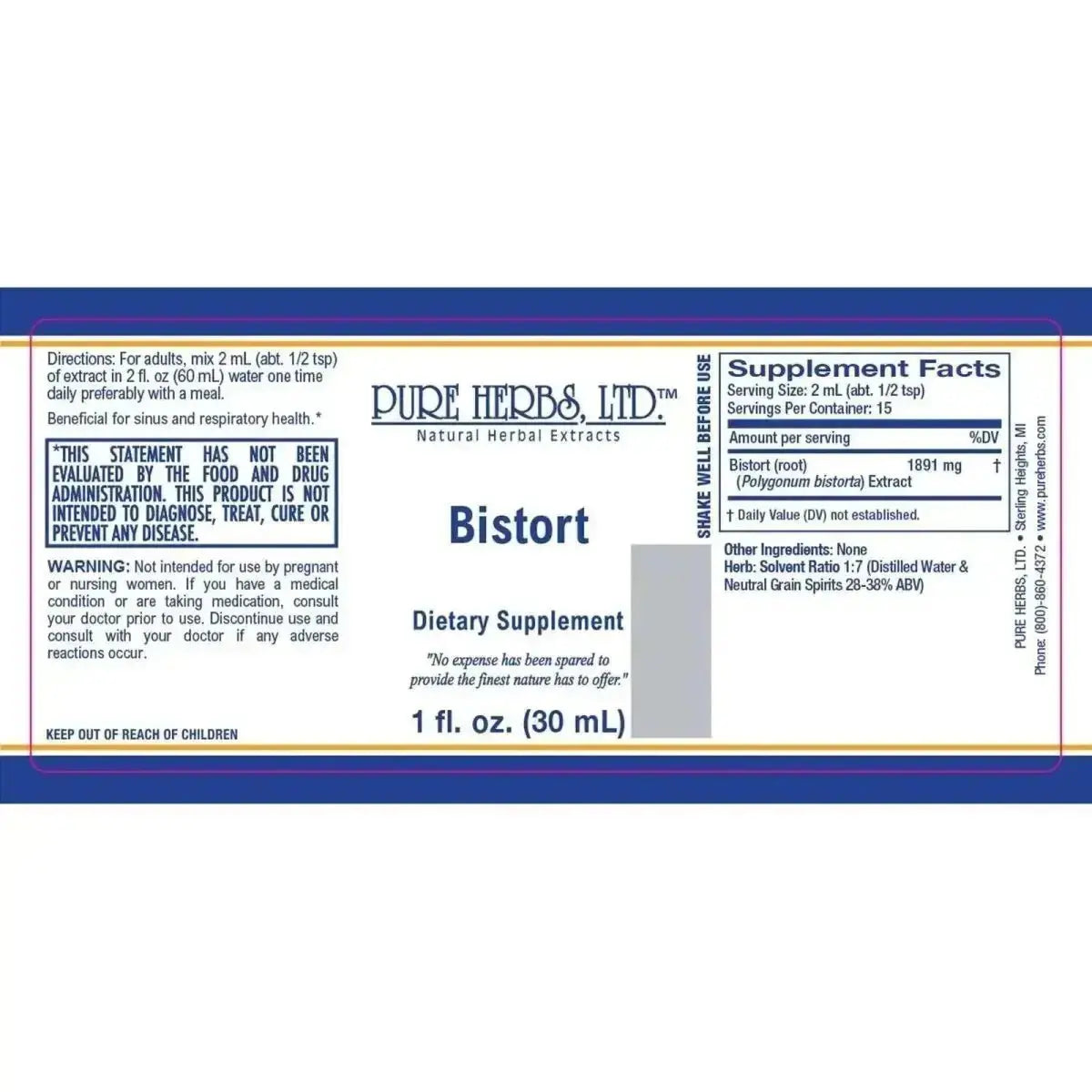 Bistort (Polygonum bistorta) - Futures ETC Tincture