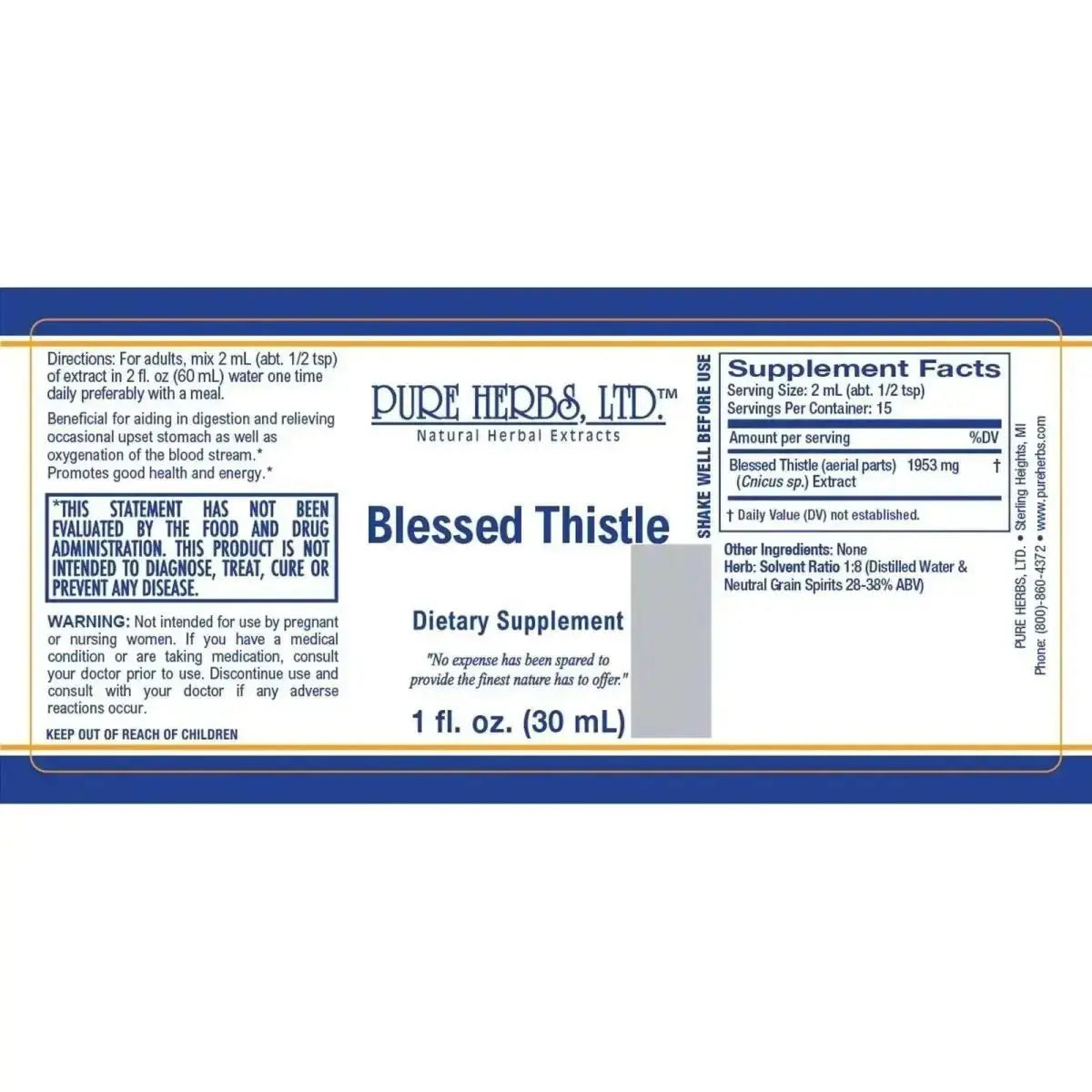 Blessed Thistle (Cnicus benedictus) - Futures ETC Tincture