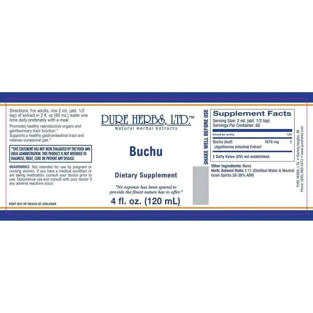 Buchu (Agathosma betulina), Tincture, Futures ETC